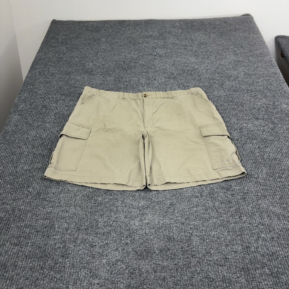 Scandia Woods Cargo Shorts Mens 38 Tan Cotton Elastic Waist Outdoor Gorpcore